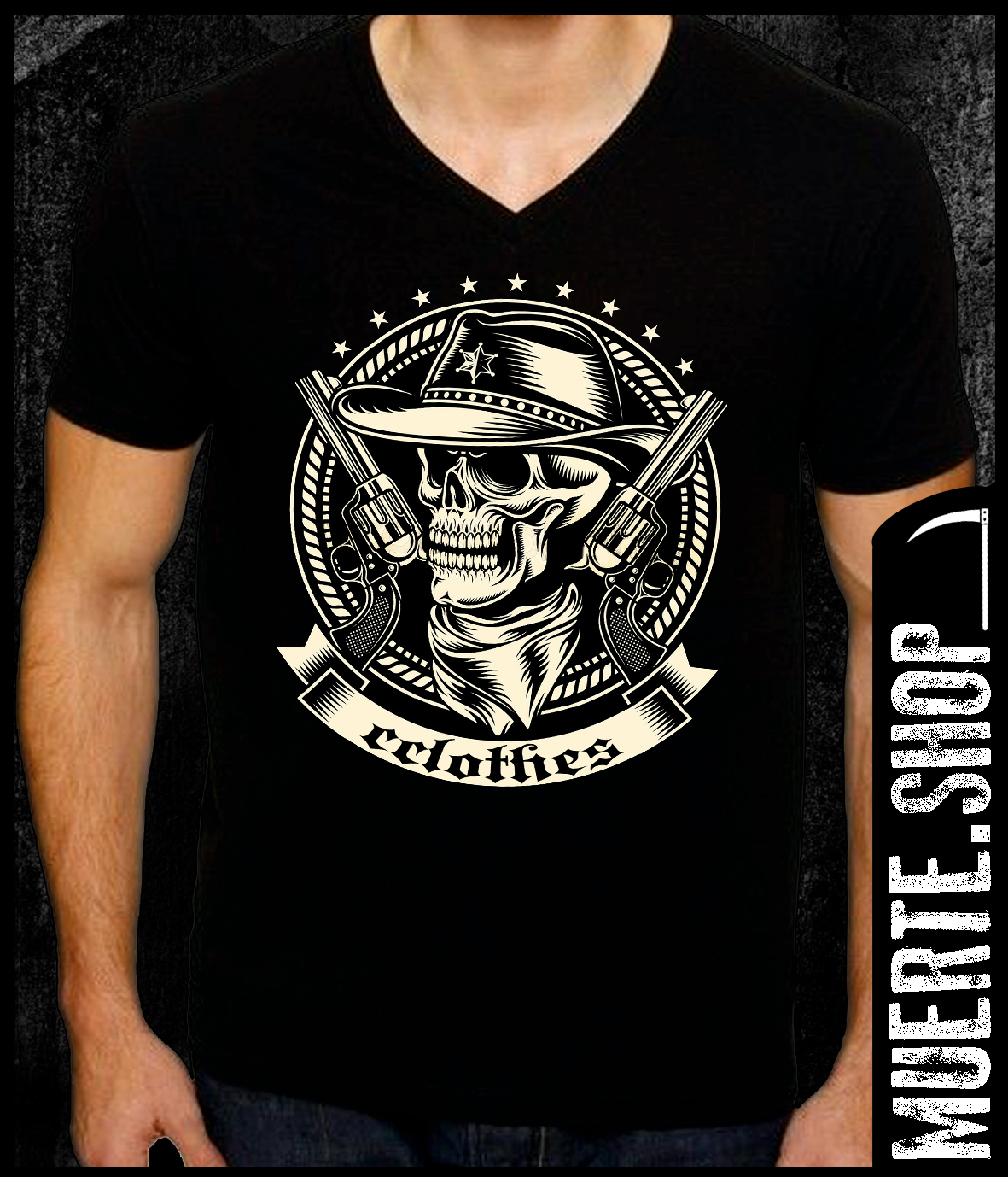 Черна тениска COWBOY SKULL